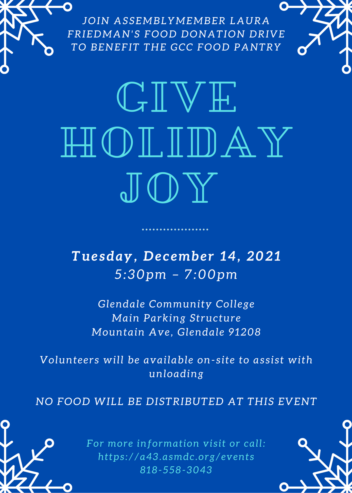 give holiday joy food donation drive flyer