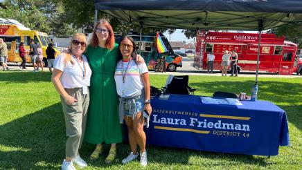 Assemblymember Friedman and nurses at Burbank Family Pride in the Park