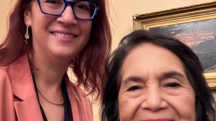 Assemblymember Laura Friedman and Dolores Huerta take a selfie