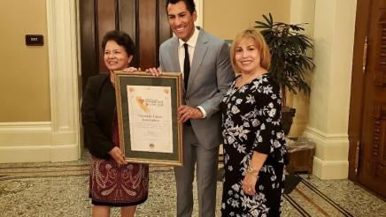 Glendale Latino Association with Speaker Robert Rivas outside Assembly Chambers