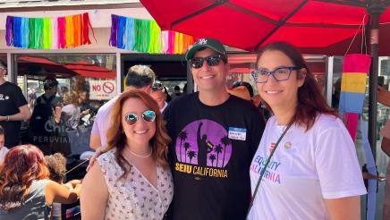 Assemblymember Laura Friedman with Los Angeles County Supervisor Laura Friedman and David from SEIU