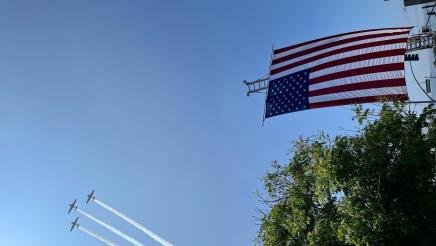 Military does a flyover