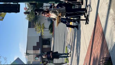 Bag Pipers play at Montrose wreath ceremony