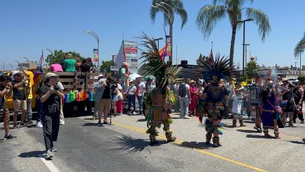 Native Americans dancing at Pride